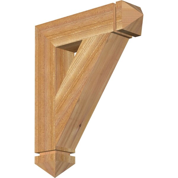 Ekena Millwork Traditional Arts & Crafts Rough Sawn Bracket, Western Red Cedar, 4"W x 18"D x 22"H BKT04X18X22TRA03RWR - main